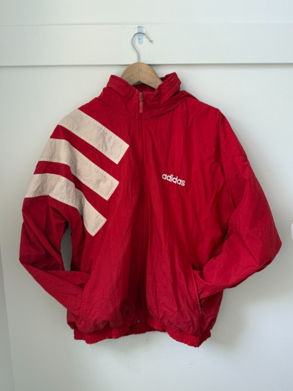 Vintage ADIDAS Originals EQT Blocked Windbreaker Track Jacket Red White